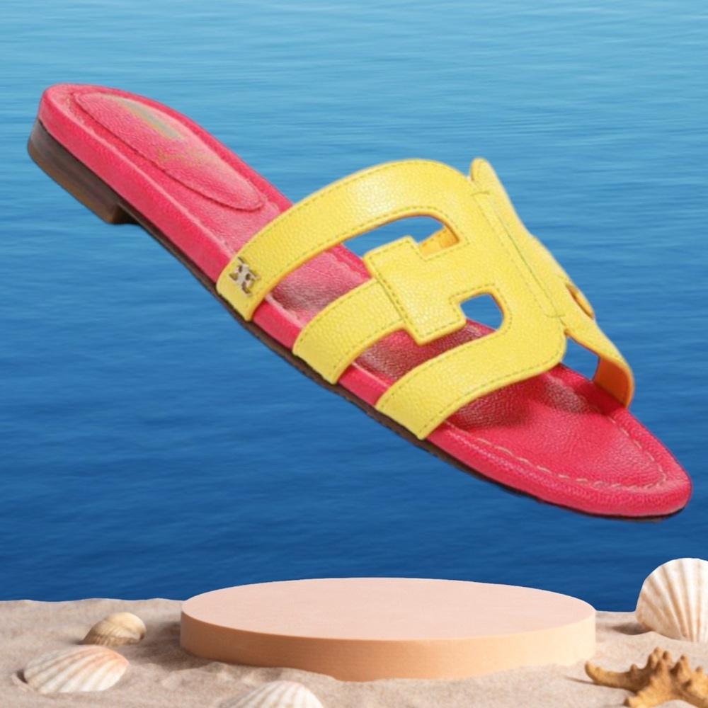 Sam Edelman Size 9 Bay Sandals, slip on slides: Pink Yellow